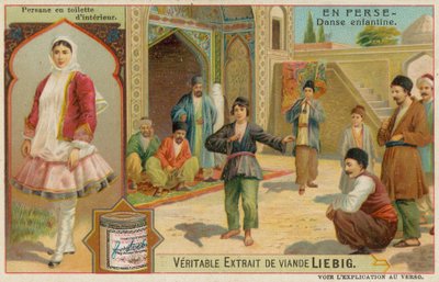 Persian Girl and a Dancing Child by European School